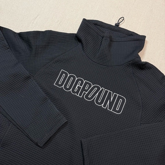 NWT Lululemon X Dogpound Waffle-Knit Funnel-Neck LongSleeve Shirt Black Size 8 - Picture 1 of 6